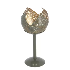 Theelichthouder Op Voet Leaf Tilia Groen/goudmetaal 10x10x21cm -NL-Huis & Thuis 031d50e87089d5f6e9fa0fc8e07b8f24