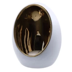 Theelichthouder Pim S Goud/wit Aardew 9,5x9,5 X12,5cm -NL-Huis & Thuis 0f6ba7cdd766dc50928c92535c00ec75