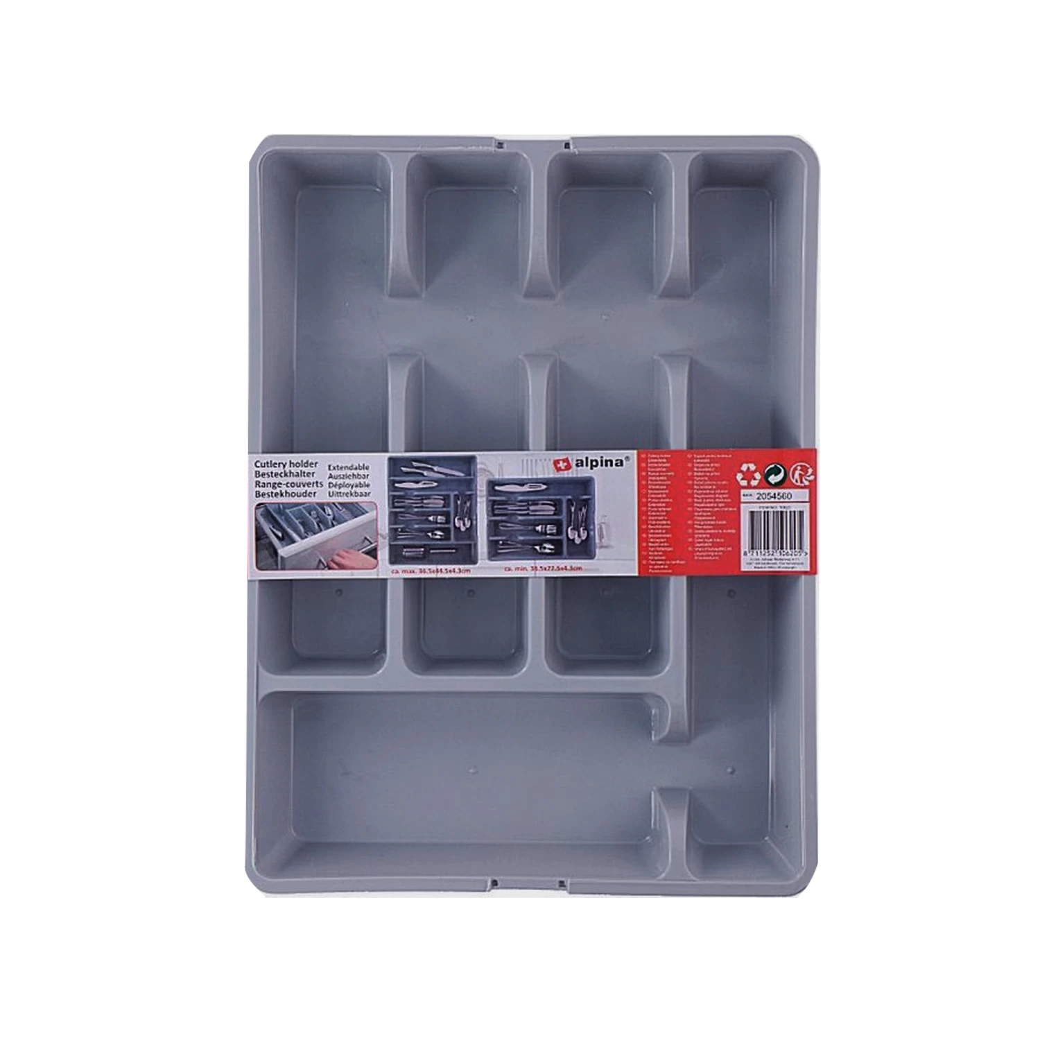 Alpina Bestekbak Uitschuifbaar 2 Assorti Wit Grijs 1 Alpina Bestekbak Uitschuifbaar 2 Assorti Wit Grijs