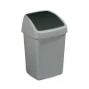 Sunware Delta Prullenbak Met Swingdeksel 10 L Zilvergrijs