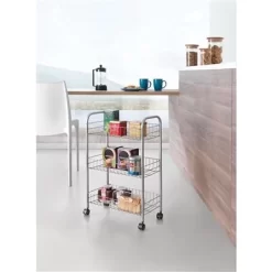 Metaltex Opbergtrolley Lugano Op WieltjesGrijs 3 Metal Manden 41x23x63 Cm -NL-Huis & Thuis 101 1038 4 1 1