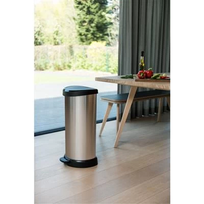 Curver Decobin Pedaalemmer Ovaal 40L Zilver 4 Curver Decobin Pedaalemmer Ovaal 40L Zilver - Afbeelding 4