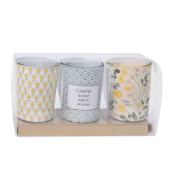 Kaars In Glazen Pot Set 3 Stuks