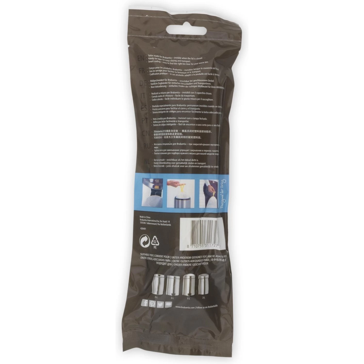 Brabantia PerfectFit Afvalzakken A 3 L 20 Stuks 2 Brabantia PerfectFit Afvalzakken A 3 L 20 Stuks - Afbeelding 2