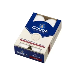 Gouda Theelichten 12 Stuks 10 Branduren Wit