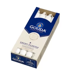 Gouda Kroonkaarsen 8 Stuks Wit