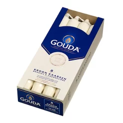 Gouda Kroonkaarsen 8 Stuks Ivoor