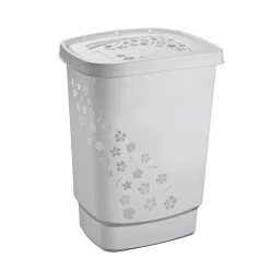 Rotho Wasbox Design 55 L FLOWERS Cool Grey