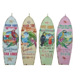 Muurdecoratie Surfplank Hout 90 X 60 X 20 Cm 4 Assorti -NL-Huis & Thuis 101 4337 1 1