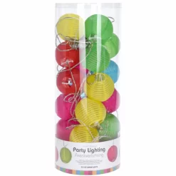 Feestverlichting Outdoor. 20 Led Lampionnen.Ip44 Adapter 240V 10.75M.