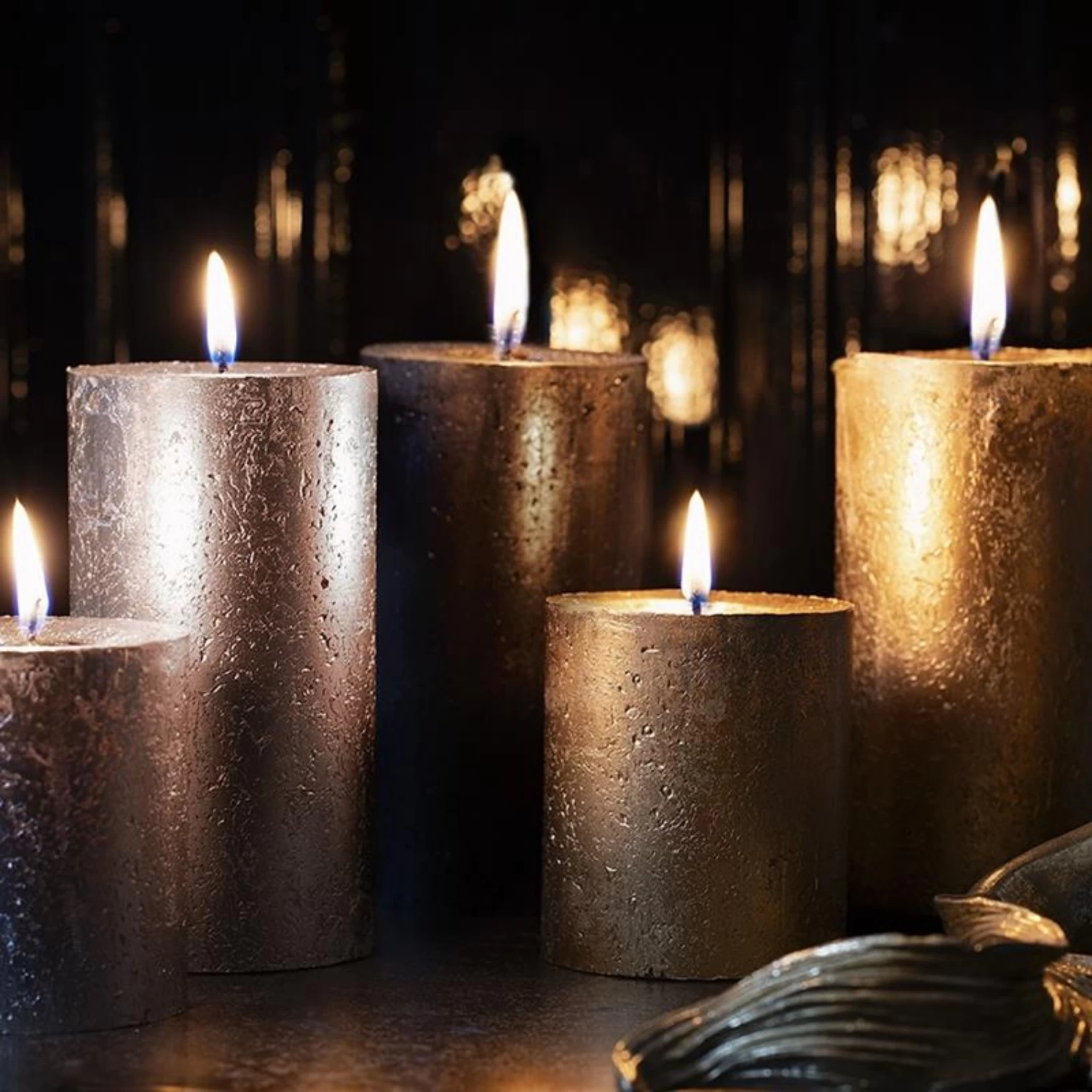 Bolsius Shimmer Stompkaars Goud 130x68 Mm 3 Bolsius Shimmer Stompkaars Goud 130x68 Mm - Afbeelding 3