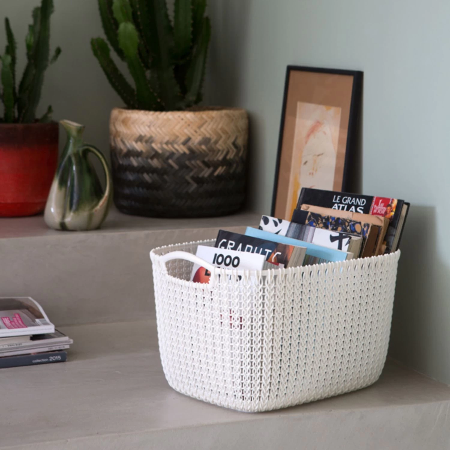 Curver Knit Opbergmand Maat L 19 L Wit 2 Curver Knit Opbergmand Maat L 19 L Wit - Afbeelding 2