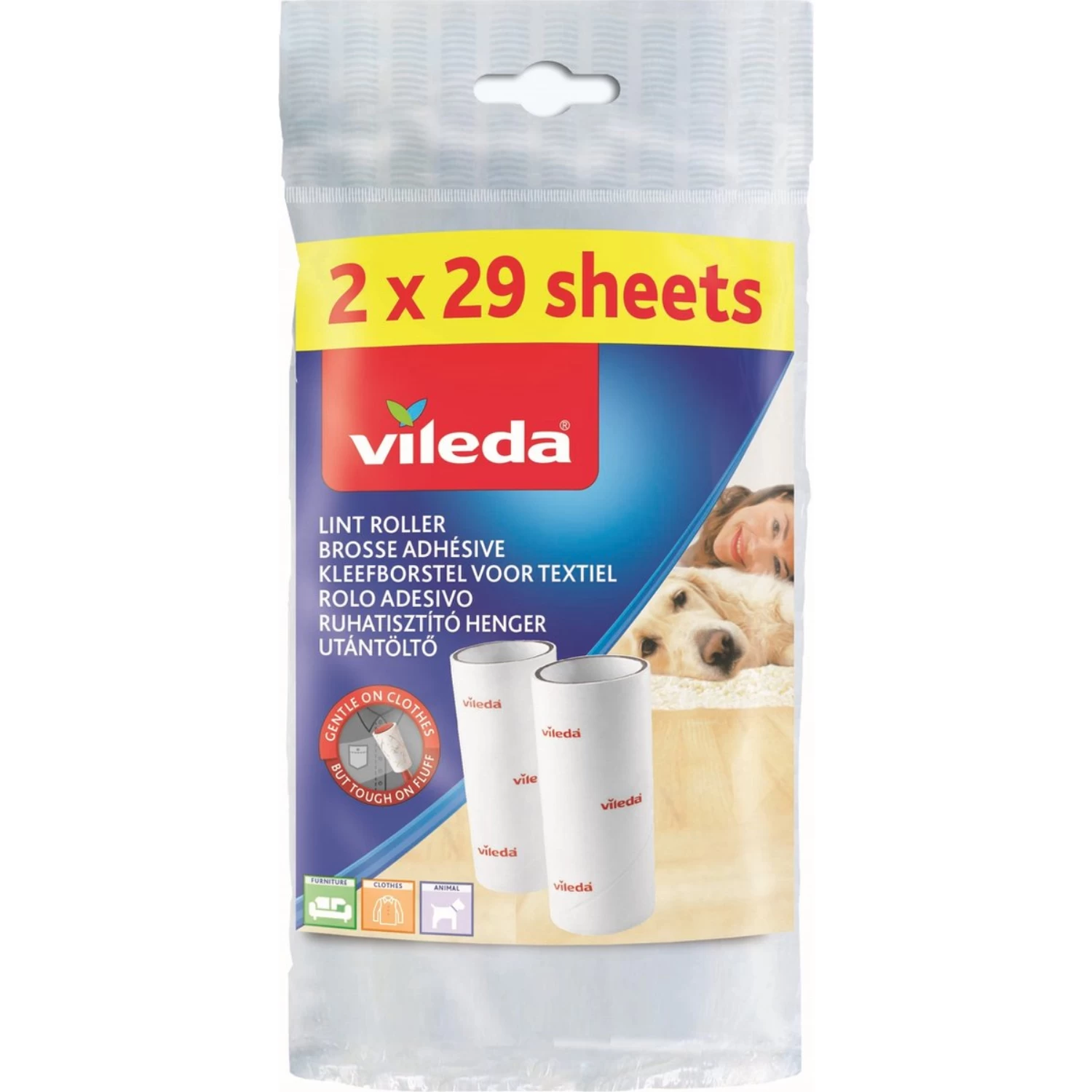Vileda Vervanging Kleefborstel 2x29 Bladen 1 Vileda Vervanging Kleefborstel 2x29 Bladen