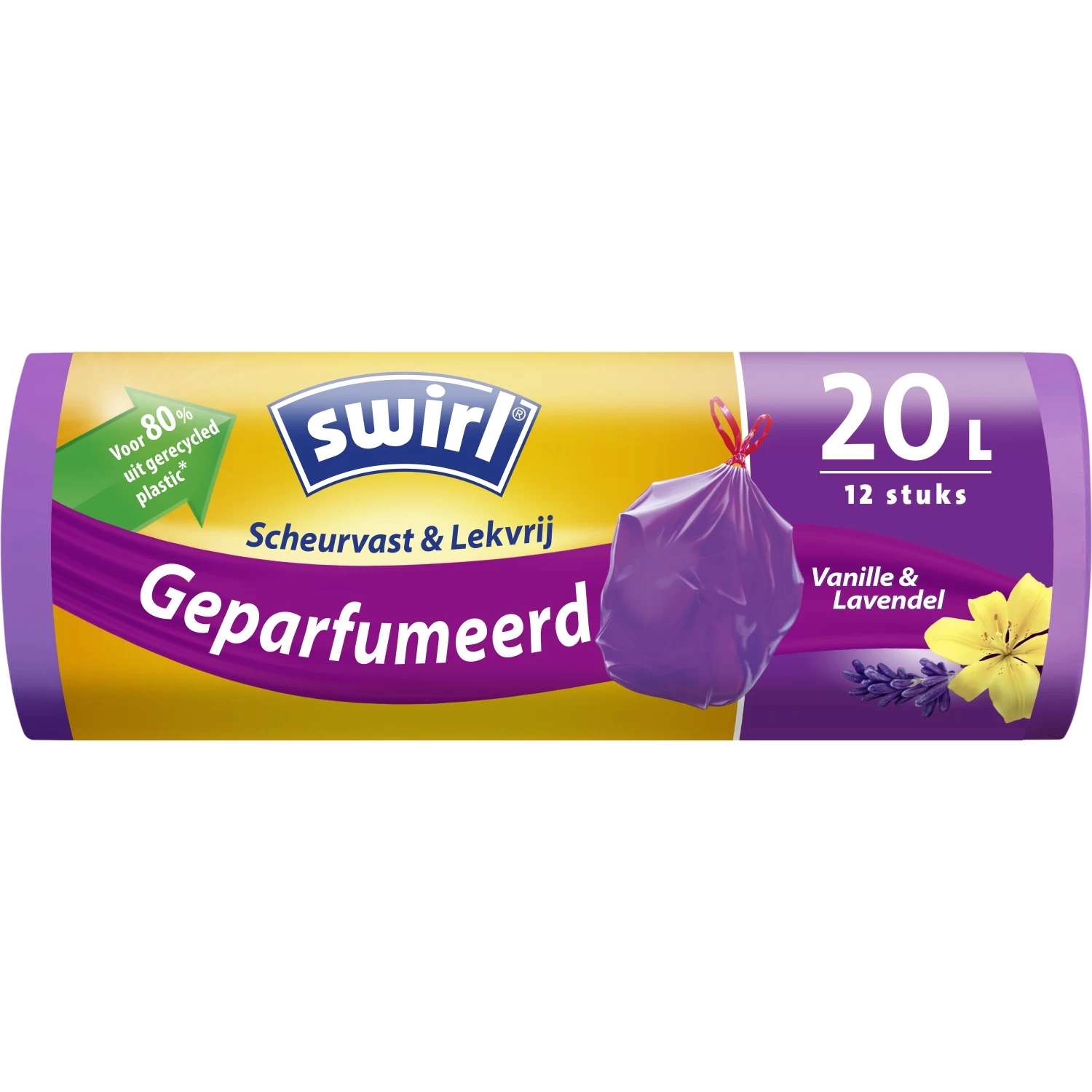 Swirl Pedaalemmerzak Trekband Geparfumeerd 20L12 Stuks 1 Swirl Pedaalemmerzak Trekband Geparfumeerd 20L12 Stuks