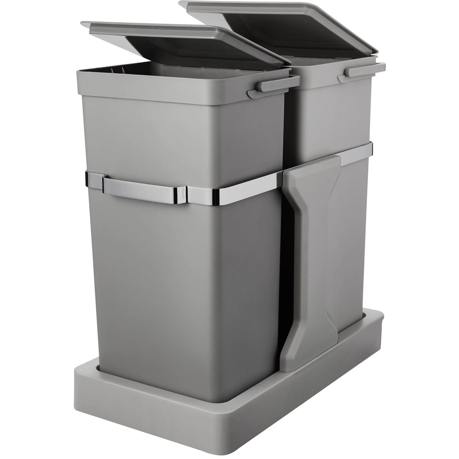 Eko Afvalemmer 15+20l Grijs Deco Duo Inbouw 2 Eko Afvalemmer 15+20l Grijs Deco Duo Inbouw - Afbeelding 2