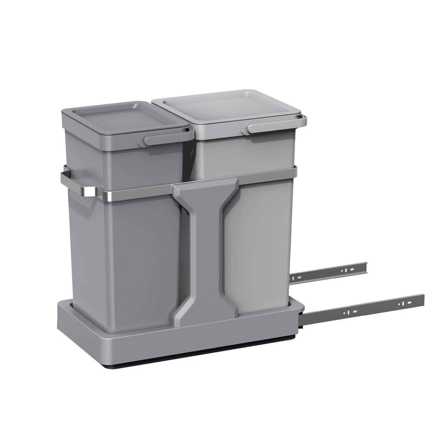 Eko Afvalemmer 15+20l Grijs Deco Duo Inbouw 3 Eko Afvalemmer 15+20l Grijs Deco Duo Inbouw - Afbeelding 3