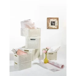 Curver Style Mandje 18L M Deksel Vintage Wit -NL-Huis & Thuis 141 8020 3 1