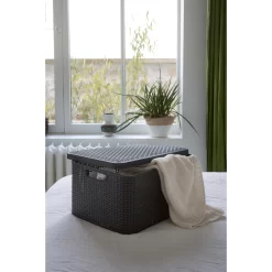 Curver Style Mandje 30L L Deksel Antraciet -NL-Huis & Thuis 141 9010 2 1