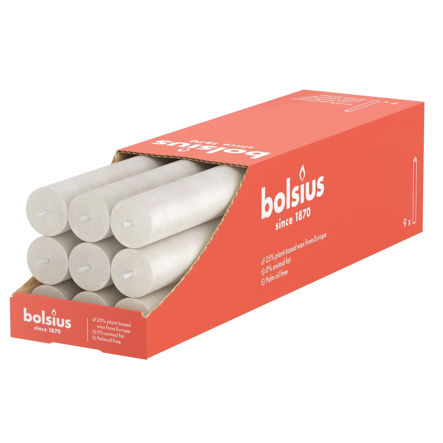 Bolsius Dinerkaars Rustiek Sandy Grey 1 Bolsius Dinerkaars Rustiek Sandy Grey