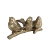 Sculptuur Vogels Op Tak 3 Goud Polystone 14x7x7cm