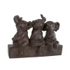 Sculptuur Three Elephants Bruin Polyst 25x11x18,5