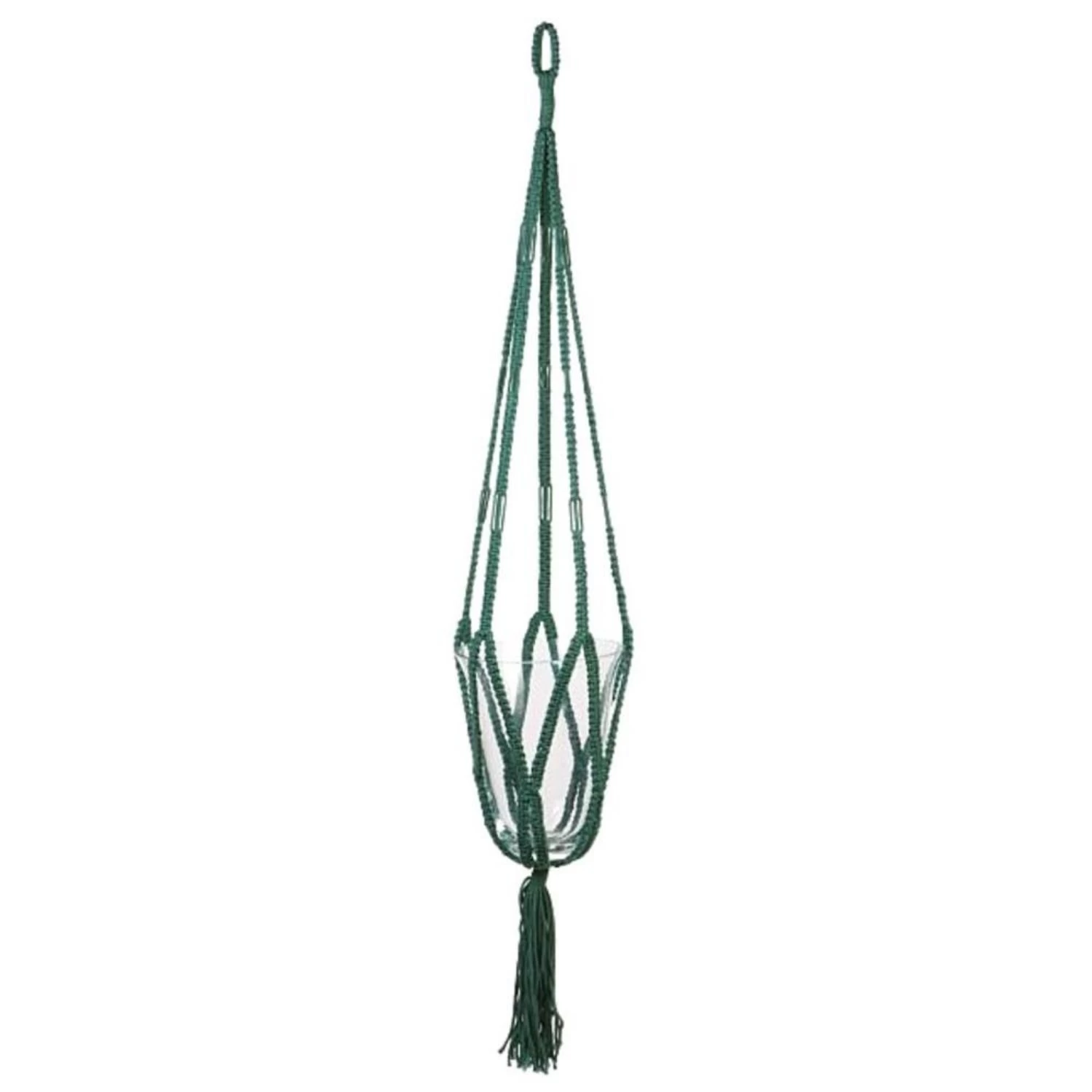 In The Mood Collection Pothouder Donker GroenMacrame 110 Cm 2 In The Mood Collection Pothouder Donker GroenMacrame 110 Cm - Afbeelding 2