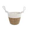 Mand Blois M Naturel/wit Riet Pot 17 20x14x30cm
