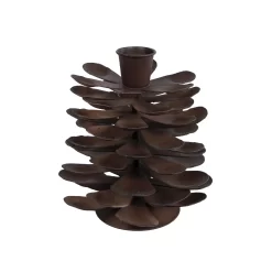 Kandelaar Pinecone L Donker Roest Metaal11x11x12cm