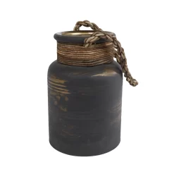 Vaas Ralf W/leathercord L Bruin Glas 14x14x20cm