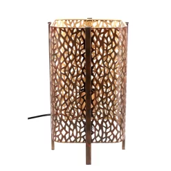 Tafellamp Lenn Bruin/goud Metaal 18x18x33cm