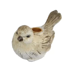 Kandelaar Bird Jack Crème/bruin Polystone 13,5x 9x10,2cm -NL-Huis & Thuis 161 5330 2 1