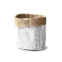 Sizo Juten - Plantenzak - Opbergmand Ø15 Cm Wit