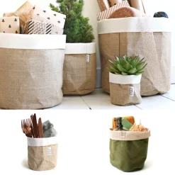 Sizo Juten - Plantenzak - Opbergmand Ø25 Cm Mosterd Geel -NL-Huis & Thuis 161 8227 3 1