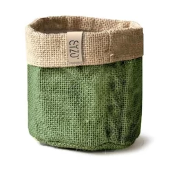Sizo Juten - Plantenzak - Opbergmand Ø30 Cm Olijf Groen