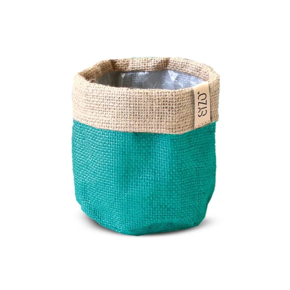 Sizo Juten - Plantenzak - Opbergmand Ø13 Cm Petrol 1 Sizo Juten - Plantenzak - Opbergmand Ø13 Cm Petrol