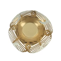 Theelichthouder Leaf Lina Crème/goud Metaal8,8x8,5x7cm -NL-Huis & Thuis 2437bc177bbc682a5f5a351147e164a9