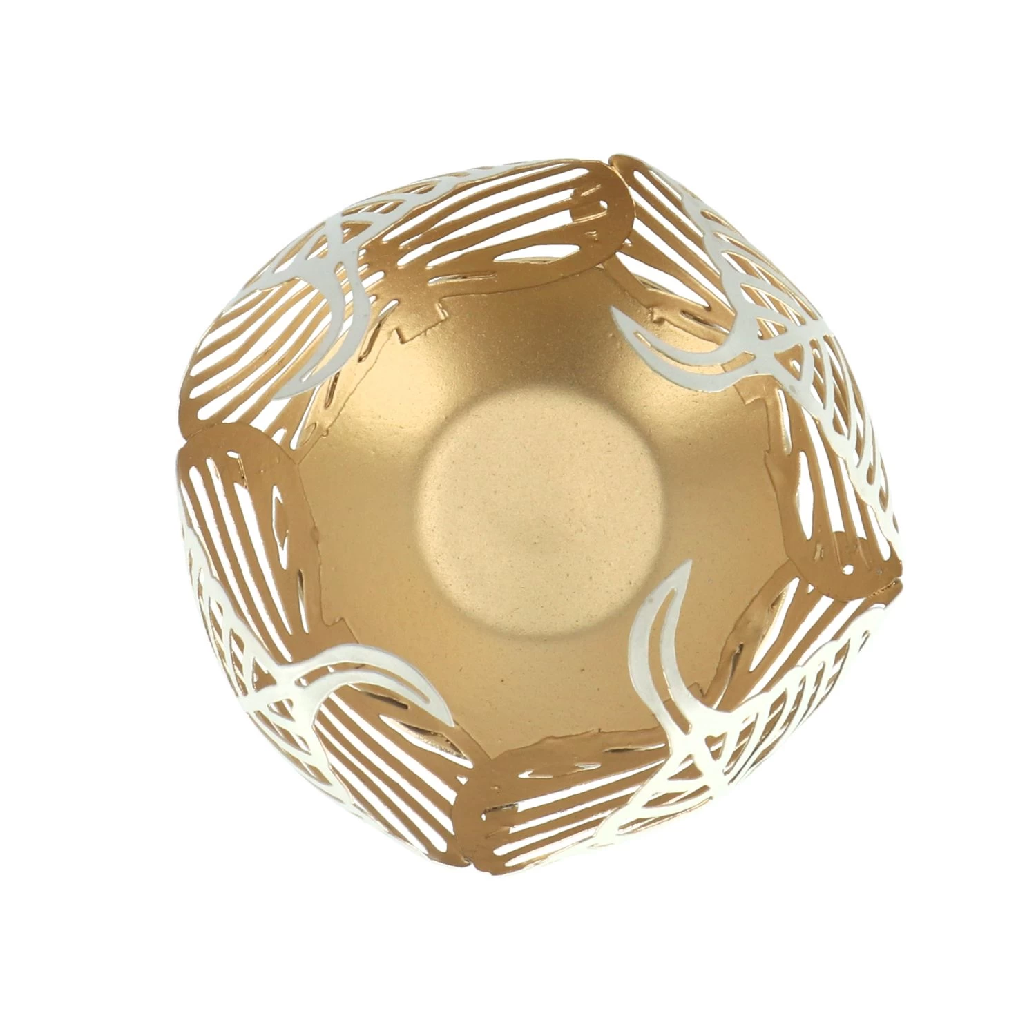 Theelichthouder Op Voet Leaf Lina Crème/goudmetaal 10x10x21cm 4 Theelichthouder Op Voet Leaf Lina Crème/goudmetaal 10x10x21cm - Afbeelding 4