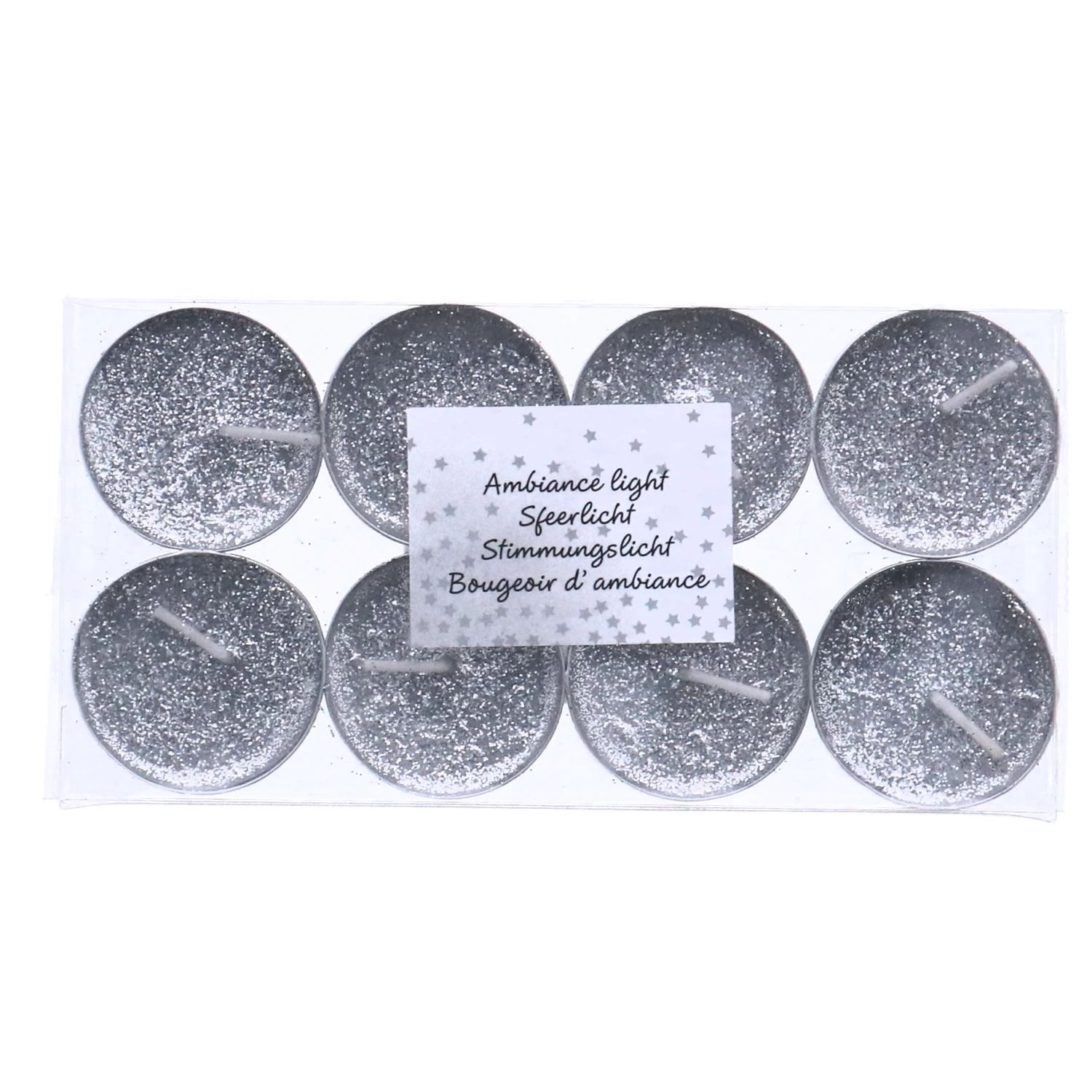 Kerst Theelicht 8 Stuks Zilver 3 Kerst Theelicht 8 Stuks Zilver - Afbeelding 3