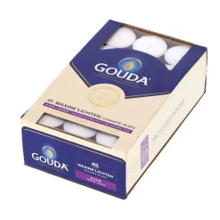 Gouda Theelichten 45 Stuks 6 Branduren Wit