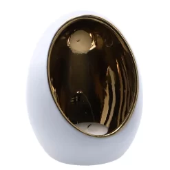 Theelichthouder Pim S Goud/wit Aardew 9,5x9,5 X12,5cm -NL-Huis & Thuis 73c49c40043326ed90c04fa0b4ace57e