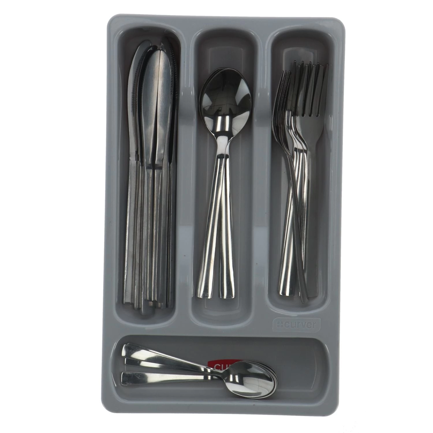 Curver Bestekbak 4 Vakken Grijs 6 Curver Bestekbak 4 Vakken Grijs - Afbeelding 6