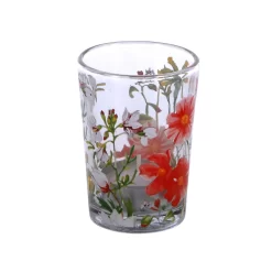 Theelichthouder Flowers Helder/gemixte Kleurenglas 6x6x9cm -NL-Huis & Thuis a50f04facb663491b2014a7bed6d9ec2