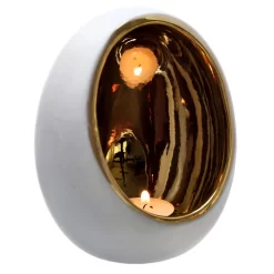 Theelichthouder Pim Large Goud/wit Aardewerk 11,5x15 Cm -NL-Huis & Thuis c06cef49a278ad3a192e6c003136070a
