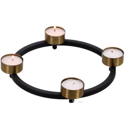 Theelichthouder Yono Zwart/goud Metaal 23x23x5cm -NL-Huis & Thuis d272702159a905bf477aa29e646afc02