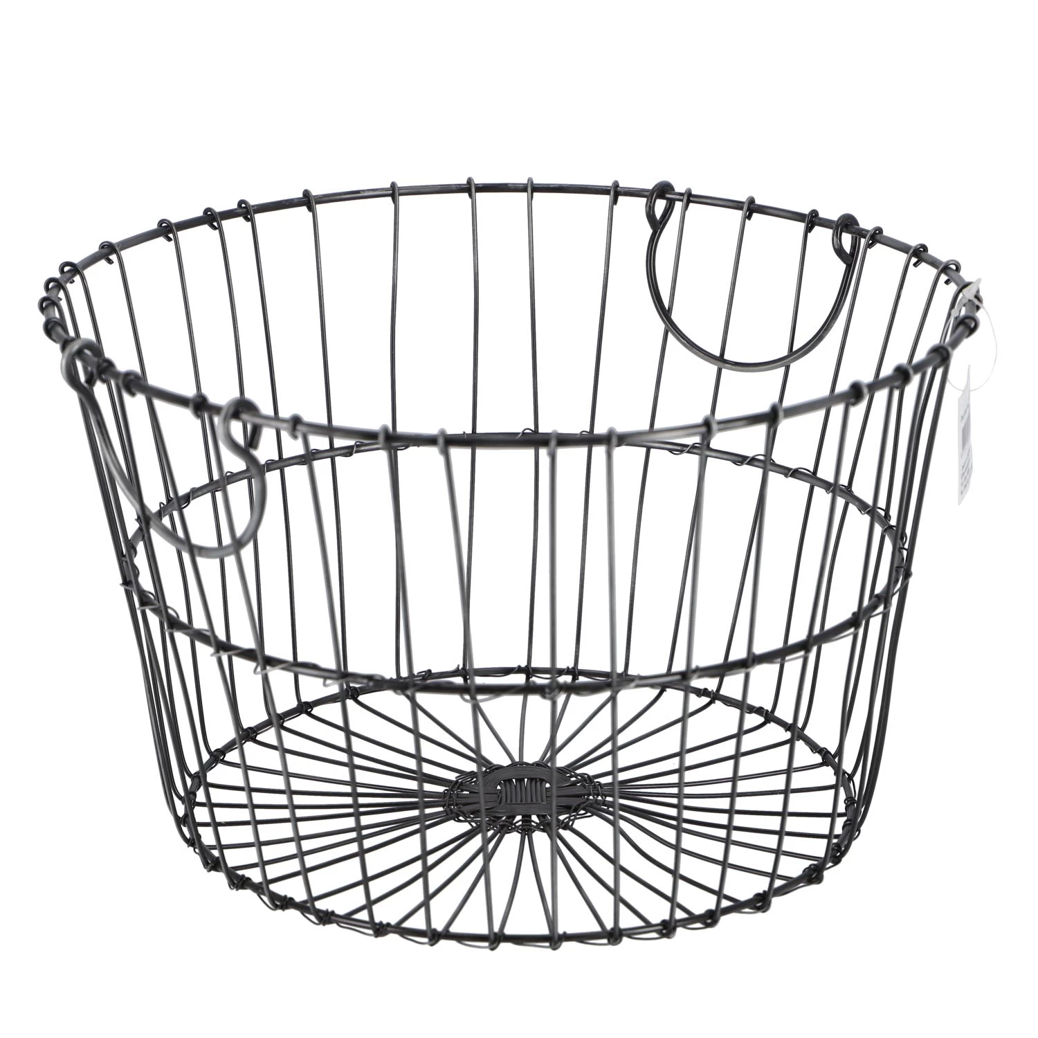 Mand Jill Grijs Metaal Rond 28x28x18cm 2 Mand Jill Grijs Metaal Rond 28x28x18cm - Afbeelding 2