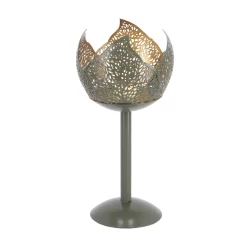 Theelichthouder Op Voet Leaf Tilia Groen/goudmetaal 10x10x21cm -NL-Huis & Thuis f2758982925f85be2bd48997302272dd