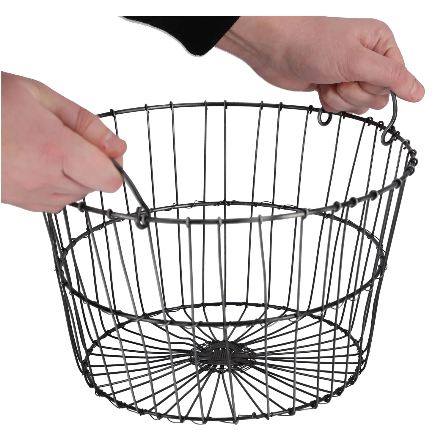 Mand Jill Grijs Metaal Rond 28x28x18cm 3 Mand Jill Grijs Metaal Rond 28x28x18cm - Afbeelding 3